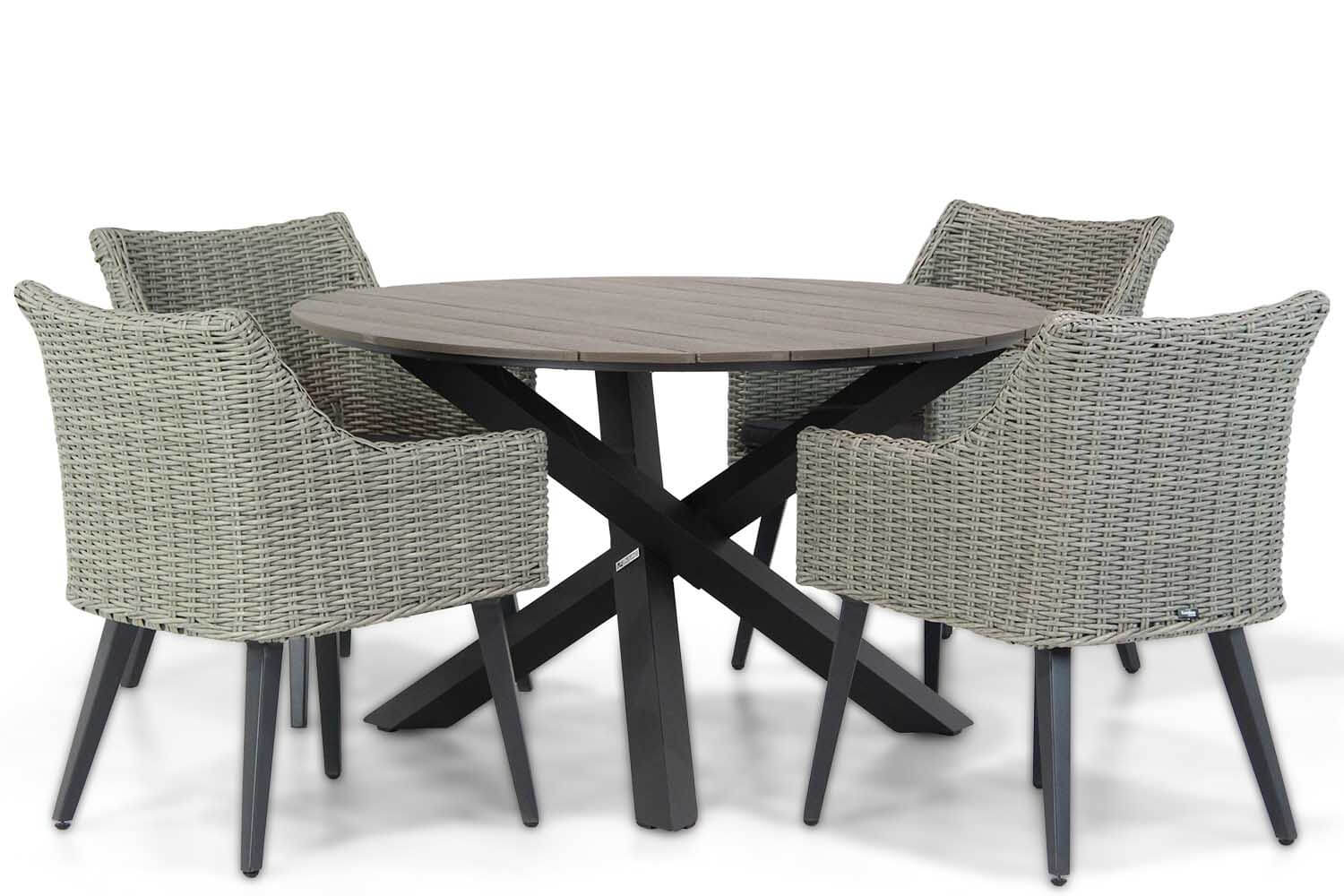 Aanbieding Garden Collections Milton/Ancona 125 cm dining tuinset 5-delig