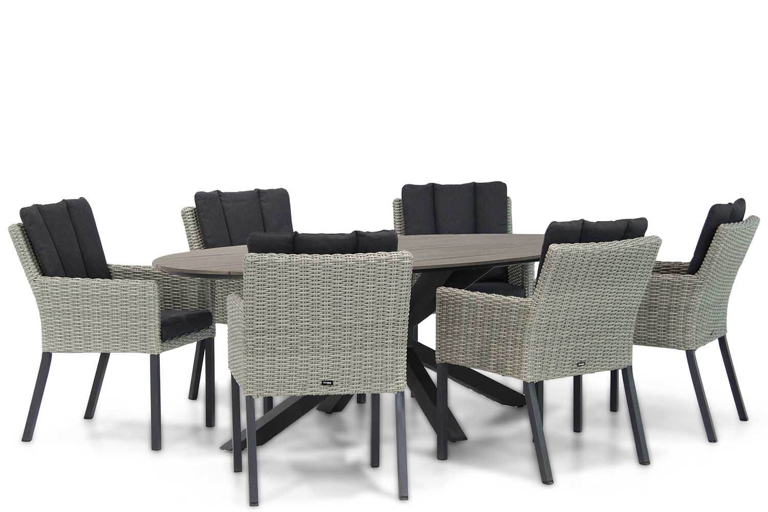Aanbieding Garden Collections Oxbow/Matara 220 cm dining tuinset 7-delig
