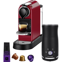 Koop Krups Nespresso Citiz XN7415 Kersenrood + Pierre Melkopschuimer - 6151129637654