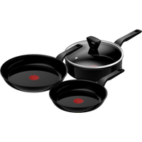 Koop Tefal Renew Black Keramische Koekenpannenset 24 + 28 cm + hapjespan 24 cm + deksel - 6151122723712