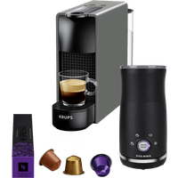 Koop Krups Nespresso Essenza Mini XN110B Grijs + Pierre Melkopschuimer - 6151129654606
