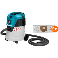 Koop Makita VC2512L + stofzuigerzakken (5x) - 6095615673606